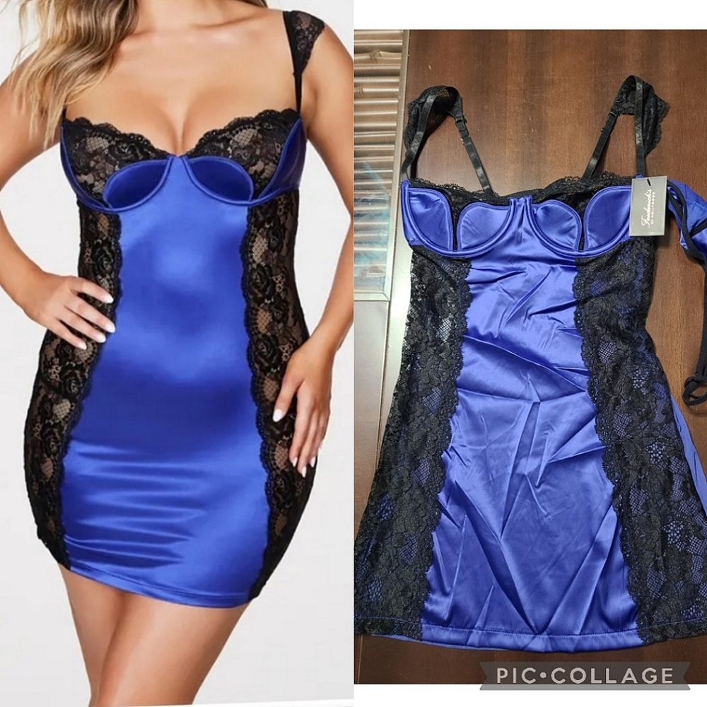 Ilana Satin And Lace Chemise-NWT